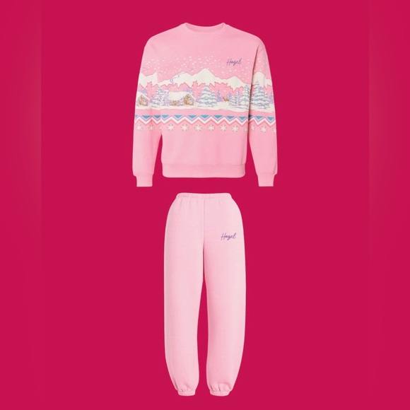 Hazel Boutique Pants - Hazel Boutique The HZL Pink Winter Wonderland Sweatpants
